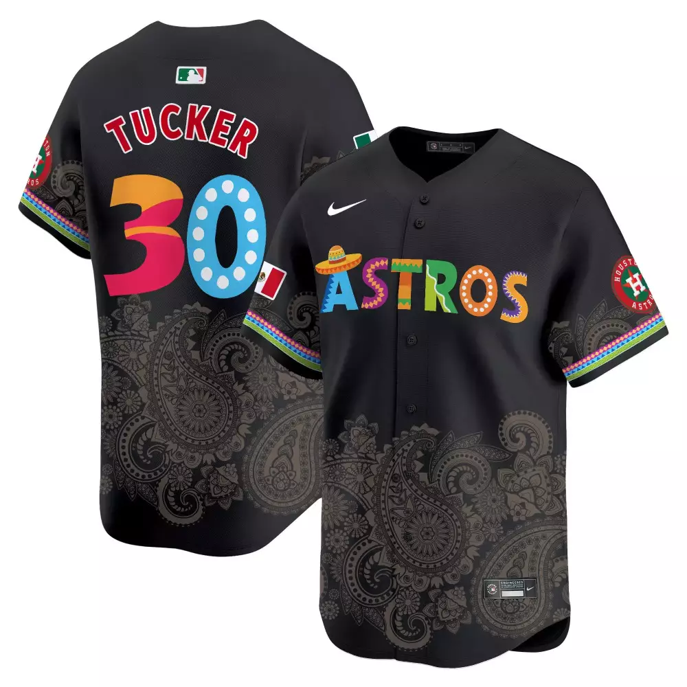 Kyle Tucker 30 Houston Astros Jersey Black Cinco De Mayo Mexican Flag Men Alternate