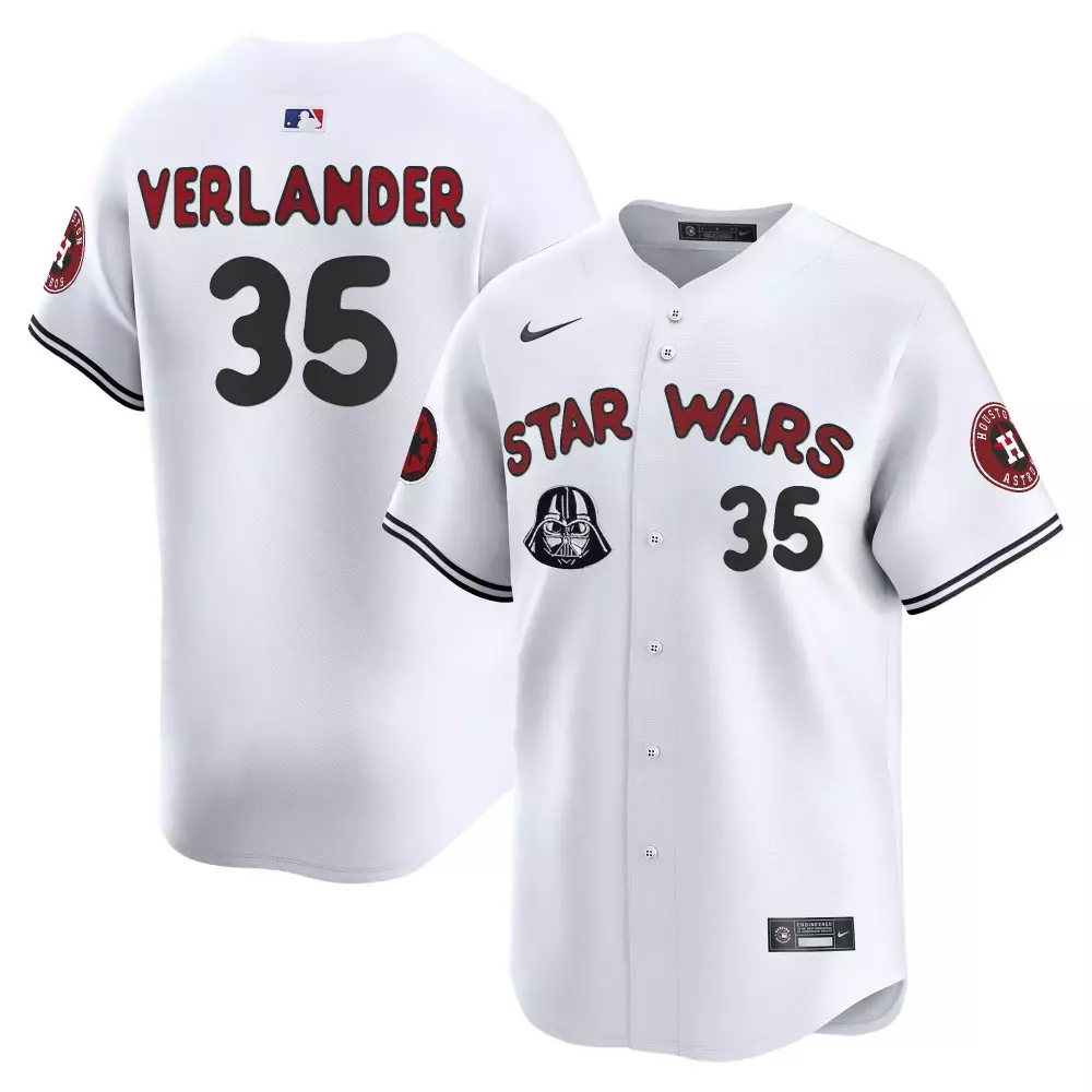 Justin Verlander 35 Jersey White Star Wars Houston Astros Darth Vader Men Black Red