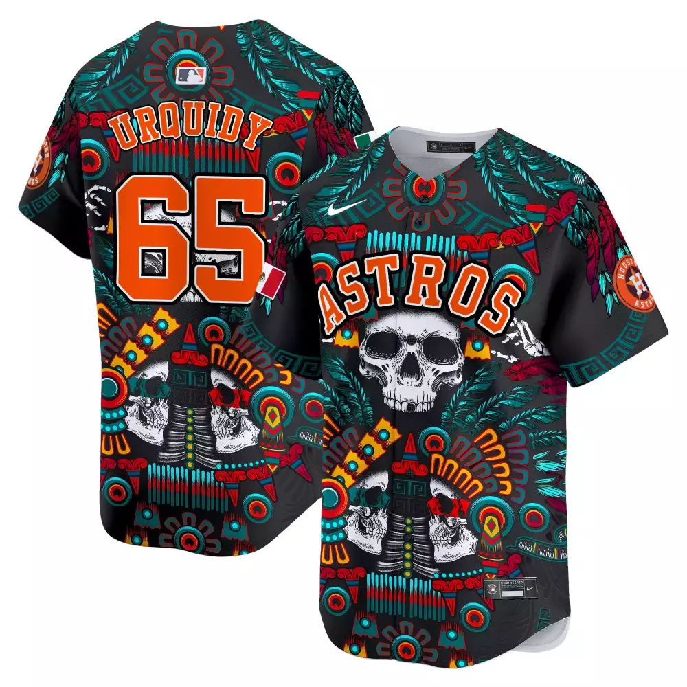 Jose Urquidy 65 Astros Jersey Black City Connect 2023 Men Player Custom Design Orange