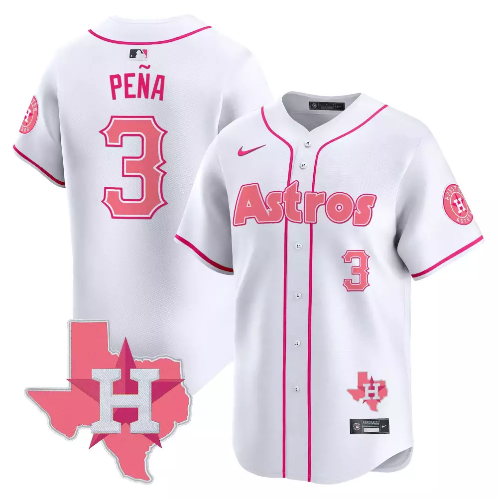 Jeremy Pena 3 Astros Jersey White Texas Men Pink Unisex Vapor Premier Limited v3