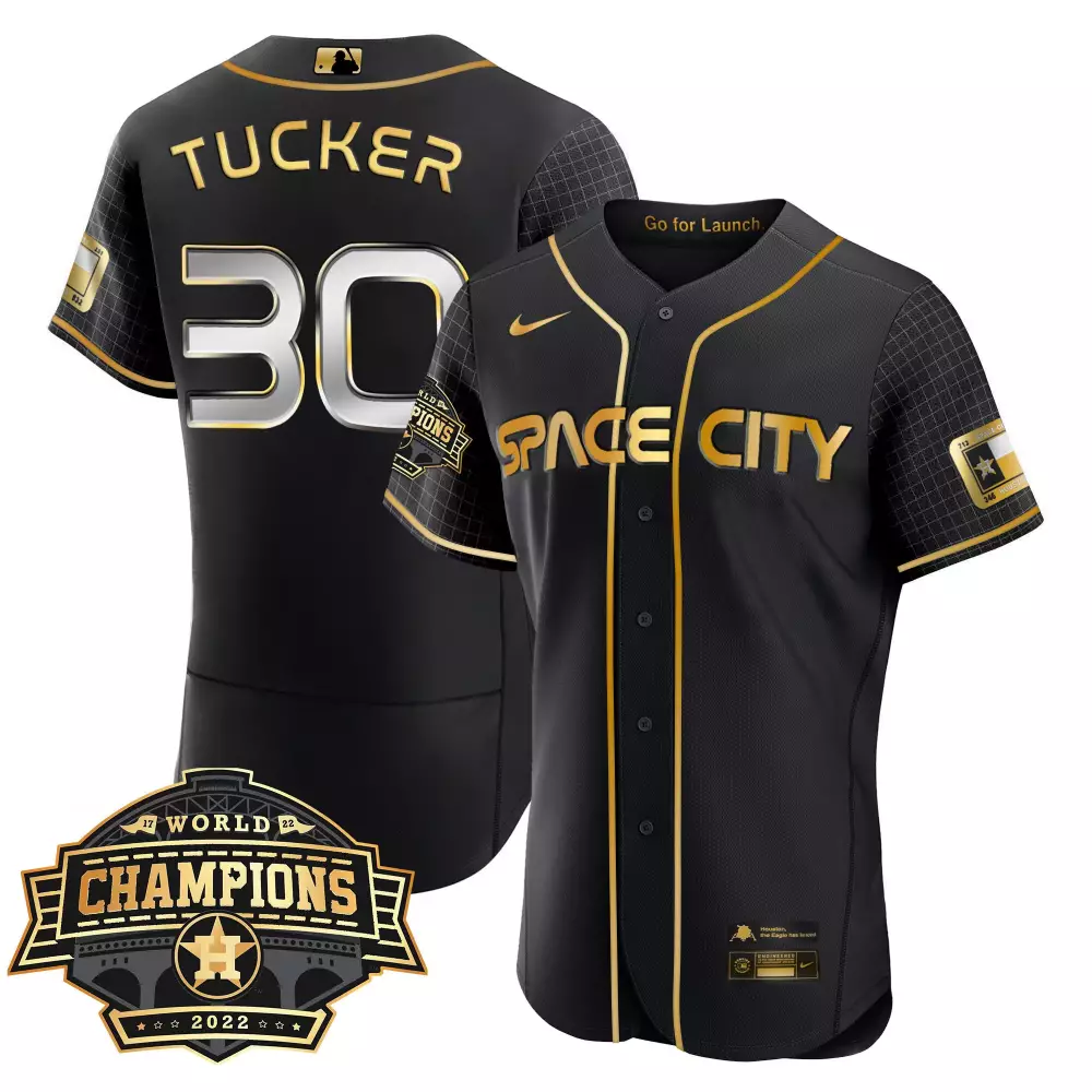 Kyle Tucker 30 Houston Astros Jersey Black Space City World Series Champions 2022