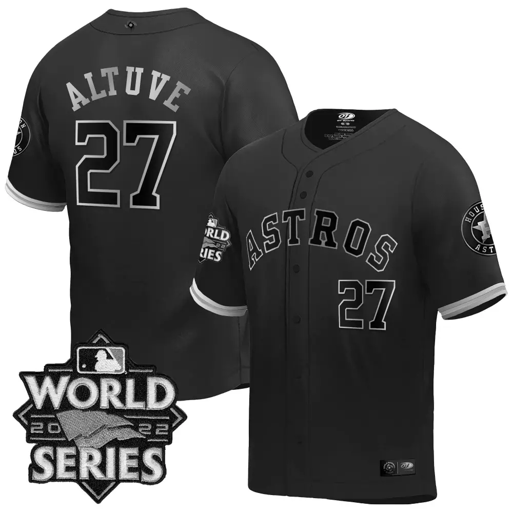 Jose Altuve 27 Astros Jersey Black World Series 2022 Men White Gray Classic All Stitched