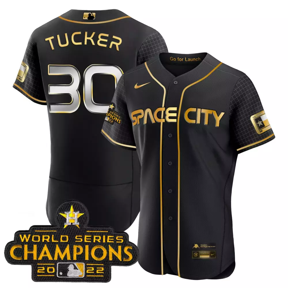 Kyle Tucker 30 Houston Astros Jersey Black Space City World Series Champions 2022 Star