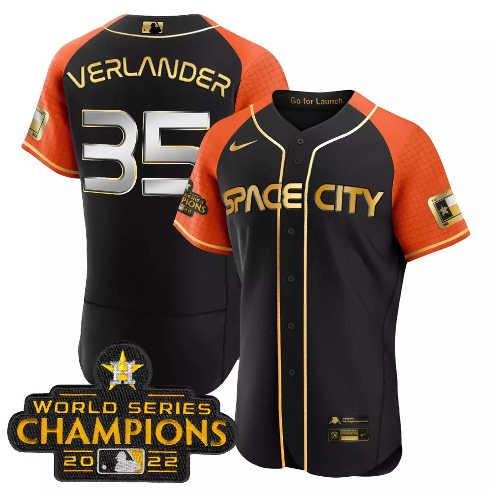 Justin Verlander 35 Jersey Black World Series Champions Houston Astros 2022 Go Launch