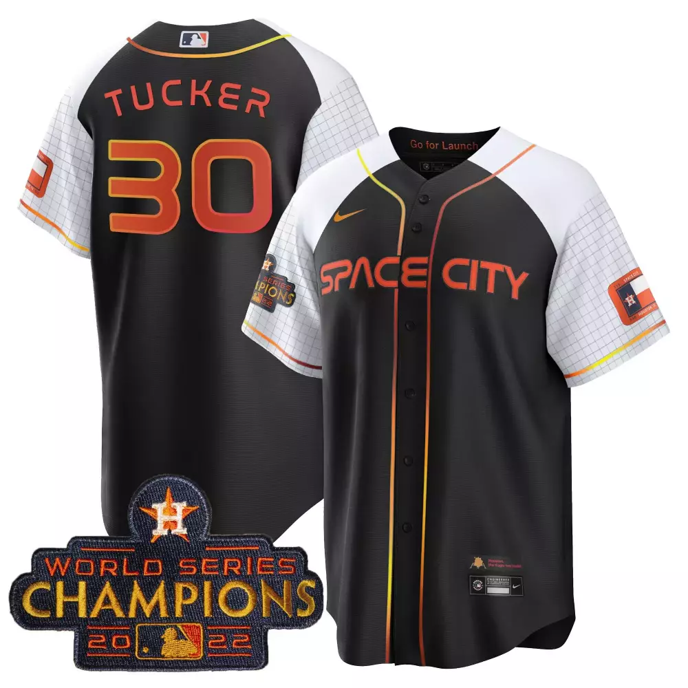 Kyle Tucker 30 Houston Astros Jersey Black Space City World Series Champions 2022