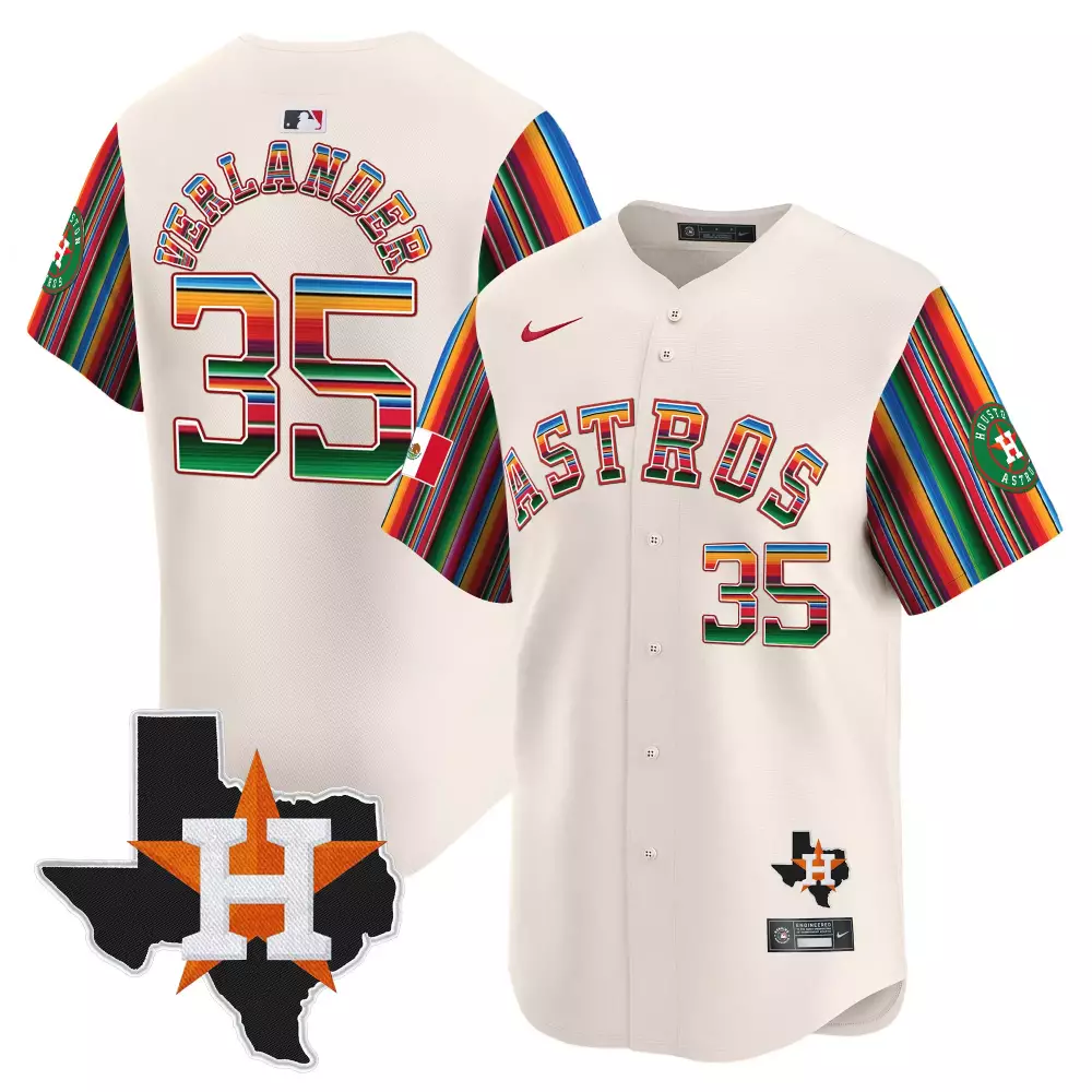 Justin Verlander 35 Astros Jersey Cream Texas Houston Men Split Custom Design Green