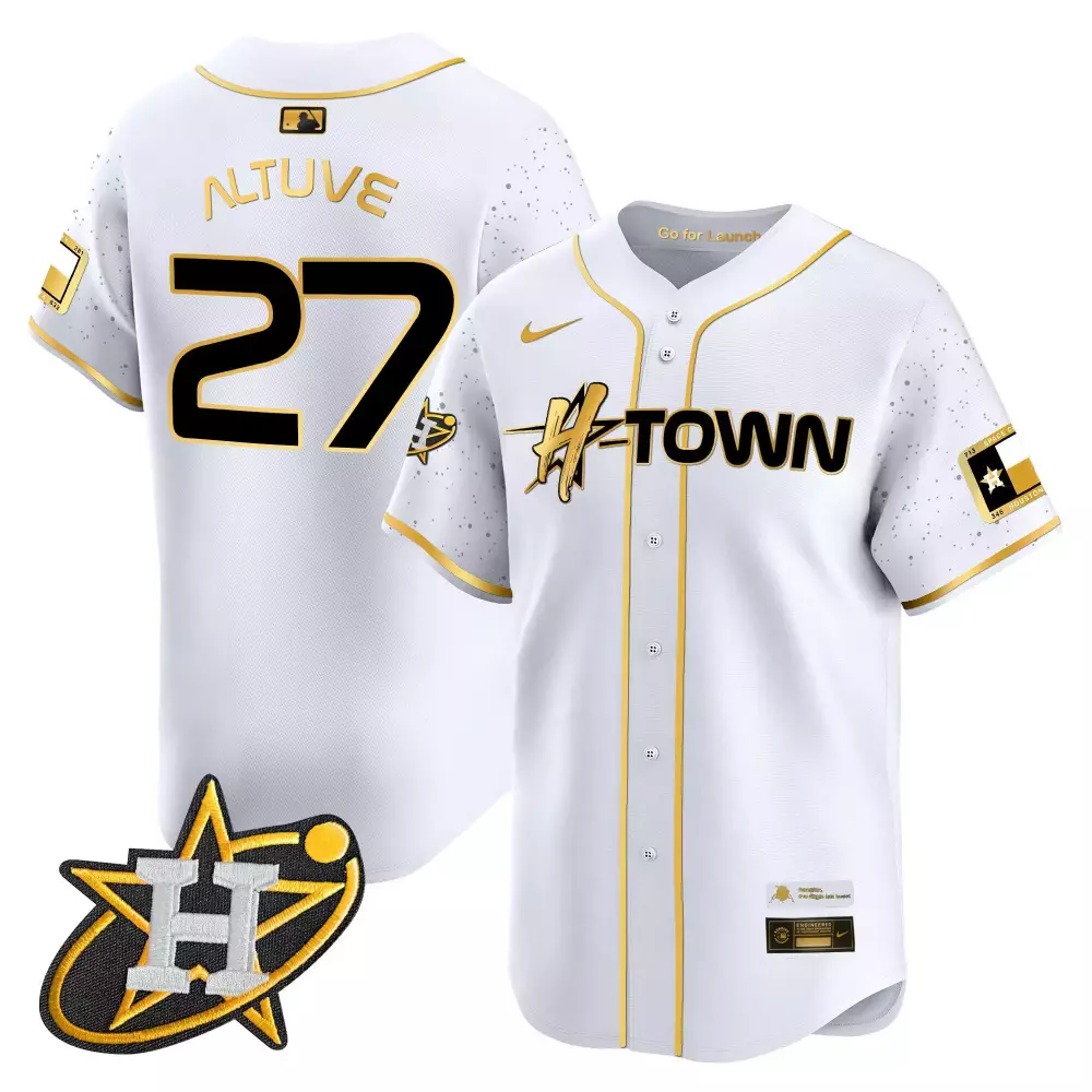 Jose Altuve 27 Houston Astros Jersey White City Connect Star Flag 2023 Men Alternate