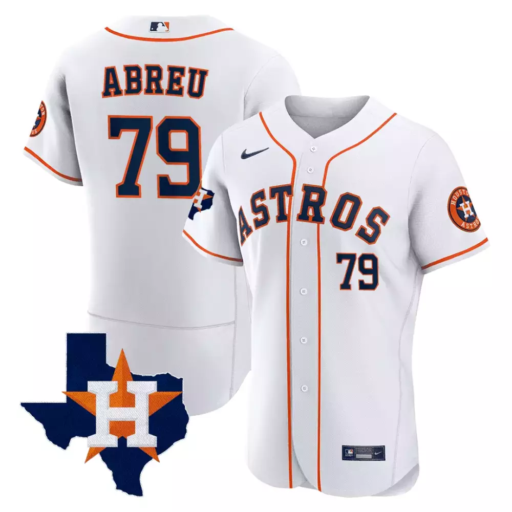 Jose Abreu 79 Houston Astros Jersey White Men Navy Orange All Stitched