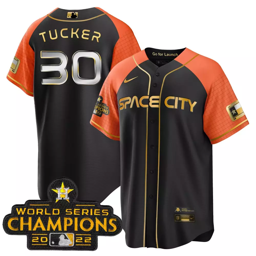 Kyle Tucker 30 Houston Astros Jersey Black Space City World Series Champions 2022