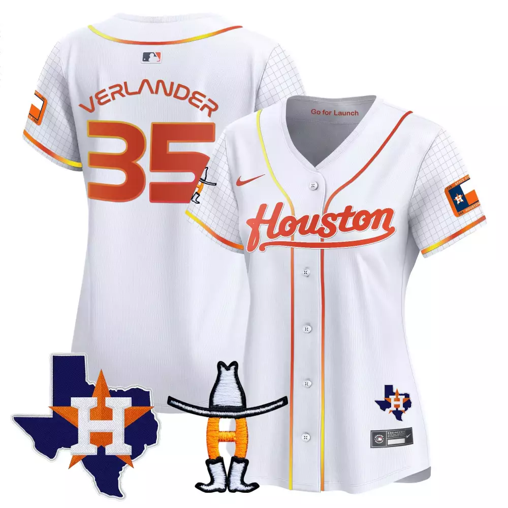 Justin Verlander 35 Jersey White City Connect Houston Astros Texas Outline Men Alternate