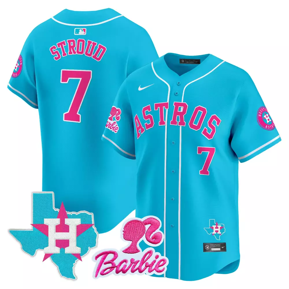 Bergman Barbie 7 Houston Astros Jersey Light Blue Collaboration Texas Shape Men Alternate