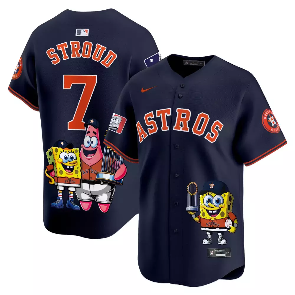 Stroud Spongebob 7 Astros Jersey Navy Squarepants Collaboration Men Orange White
