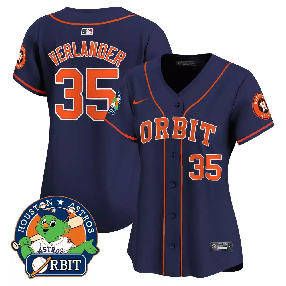 Justin Verlander 35 Jersey Navy Houston Astros Men Orange All Stitched Vapor