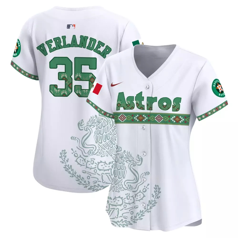 Justin Verlander 35 Astros Jersey White Mexican Heritage Men Alternate Custom Design