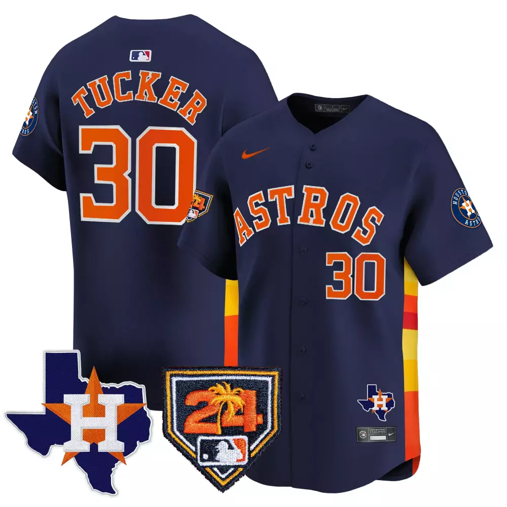 Tucker Training 30 Astros Jersey Navy Houston Texas Shape 21 Palm Tree Men Split Design