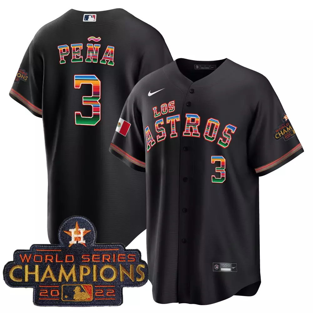 Jeremy Pena 3 Los Angeles Astros Jersey Black Dia De Muertos World Series Champions 2022