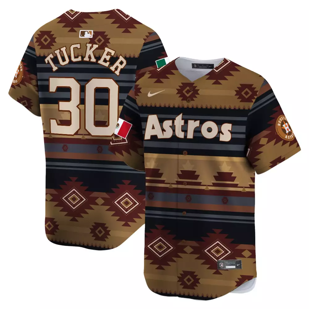 Mexico Traditional 30 Astros Jersey Brown City Connect Mexican Flag Team Men Alternate