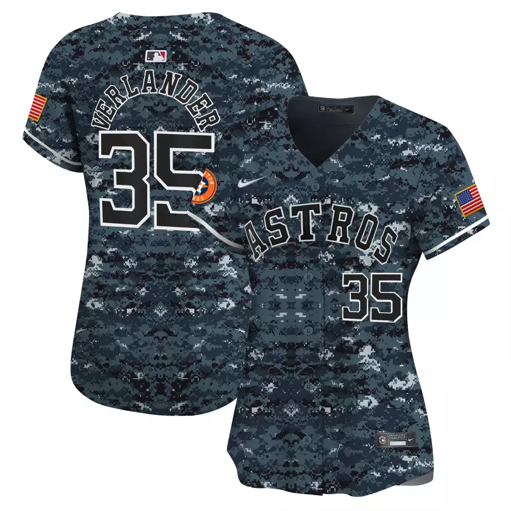 Justin Verlander 35 Astros Jersey Navy Men Custom Design Grey White Orange All Stitched