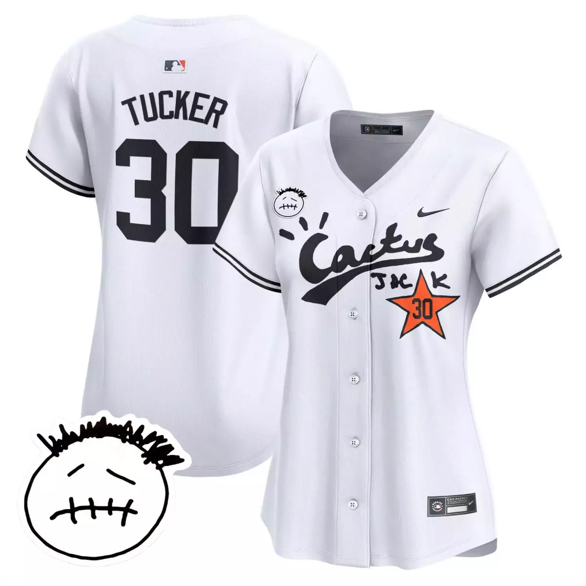 Kyle Tucker 30 Houston Astros Jersey White Cactus Jack Black Orange Vapor Premier