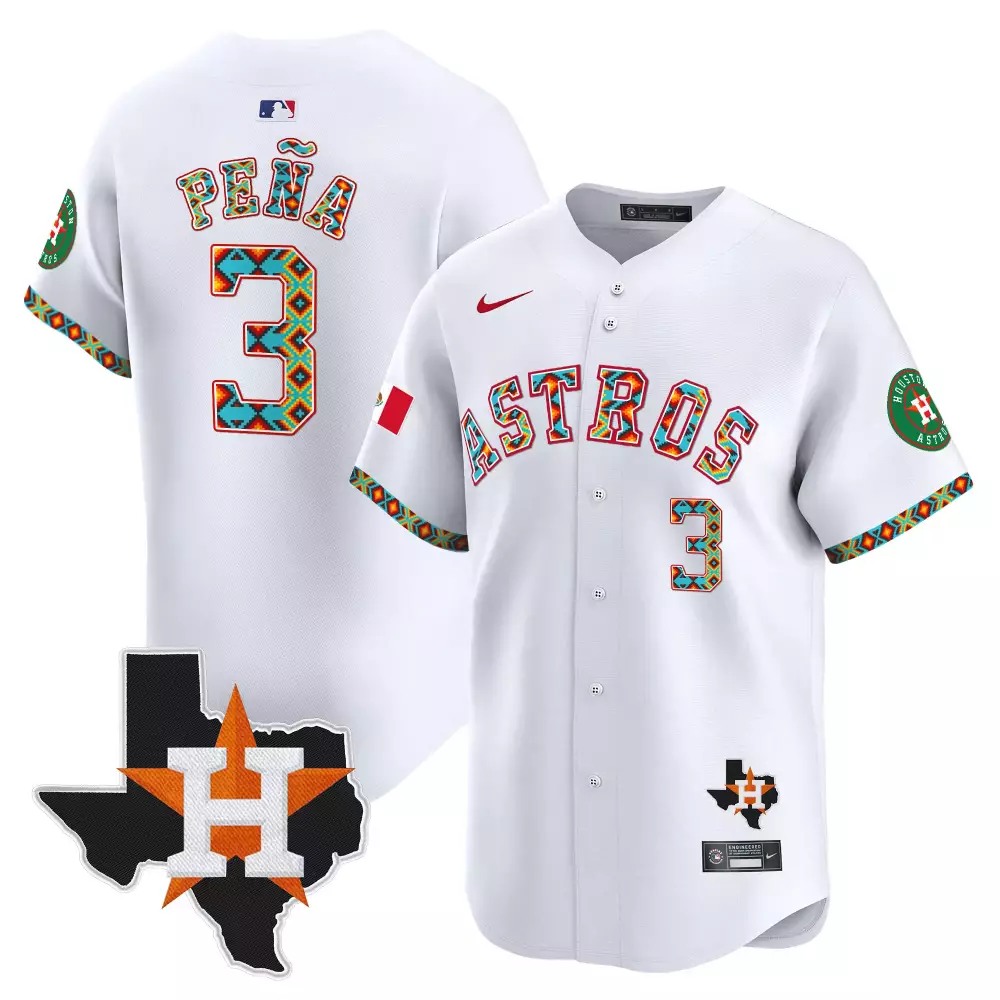Jeremy Pena 3 Astros Jersey White City Connect Houston Star Mexico Flag 2023 Men