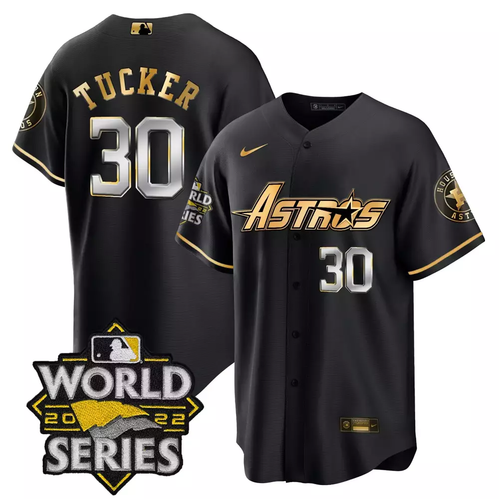 Kyle Tucker 30 Astros Jersey Black World Series 2022 Houston Men Gold Silver All