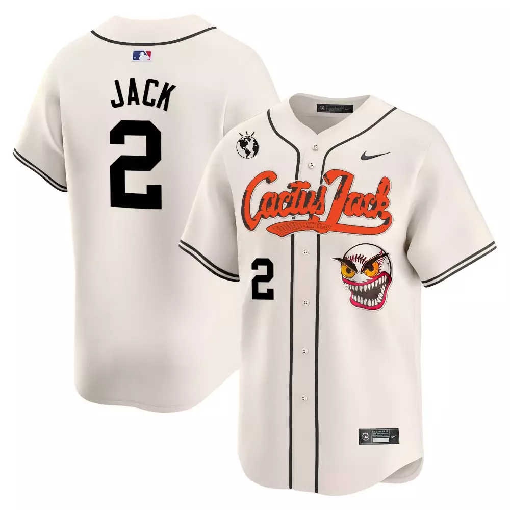 Travis Jack 2 Cactus Jersey Cream Globe Black Orange Stitched Limited