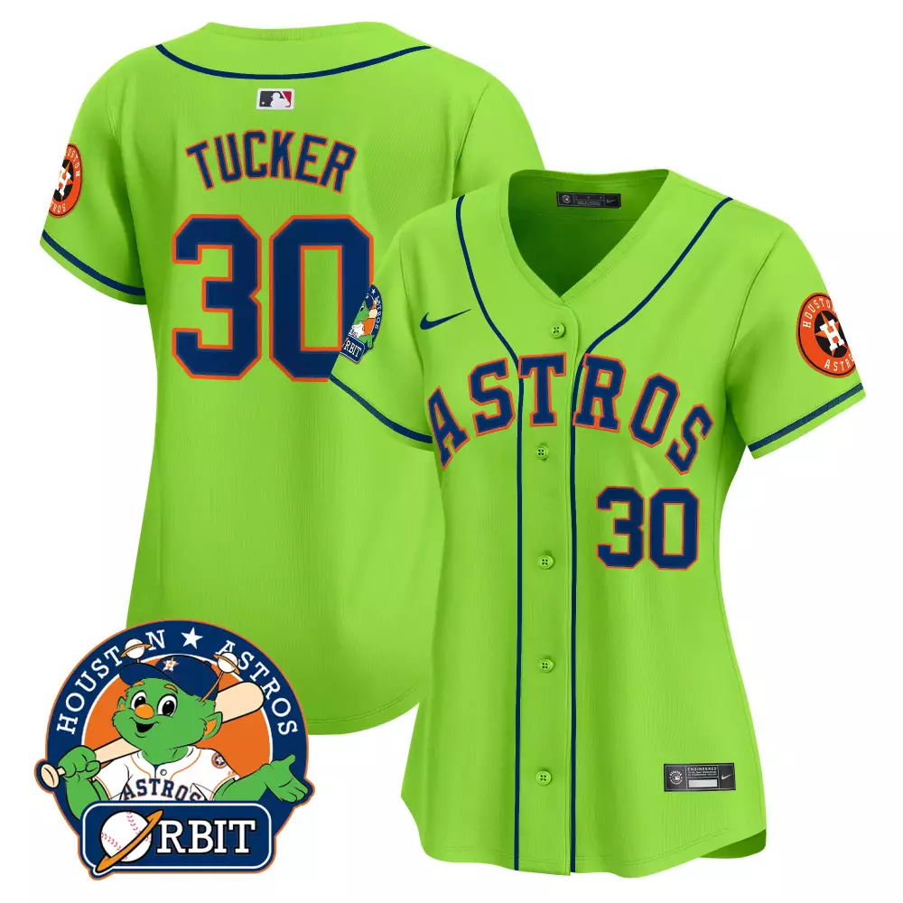 Outkast Neon 30 Astros Jersey Lime Green Houston Orbit Mascot Women Navy Blue Orange