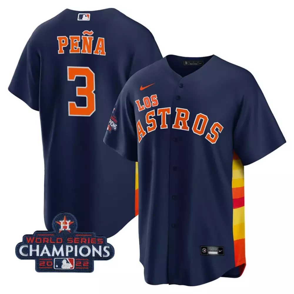 Jeremy Pena 3 Los Angeles Dodgers Jersey Navy World Series Champions 2022 Men Orange