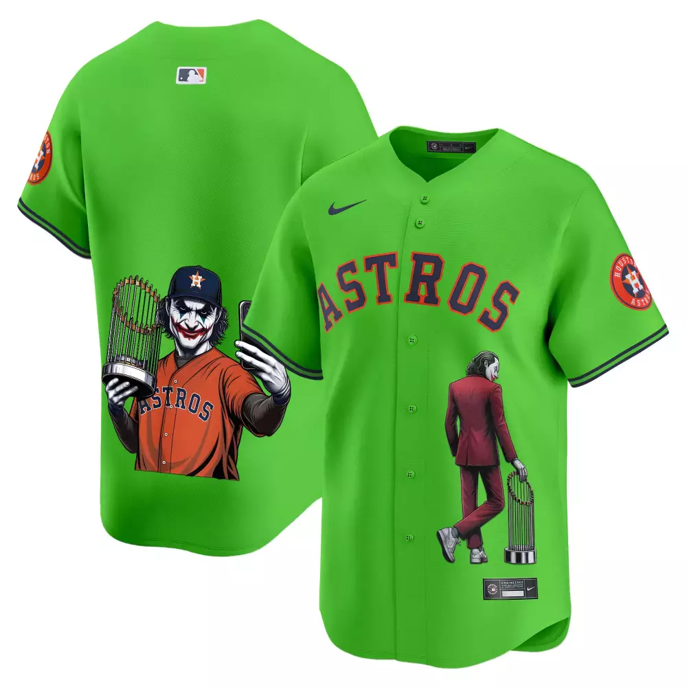 Joker Astros Jersey Lime Green Alternate Custom Design Navy Blue Red Orange Vapor