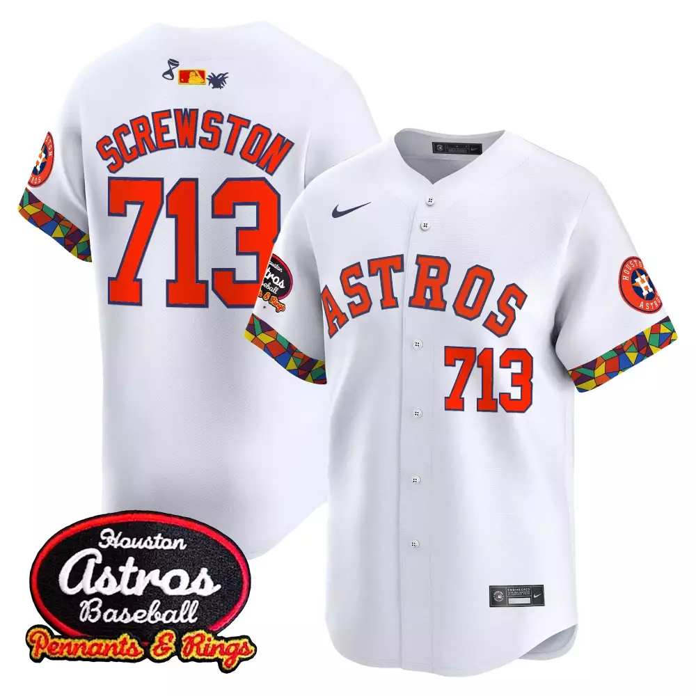 Screwston Houston Astros Jersey White City Connect 2023 MLB Alternate Custom Design