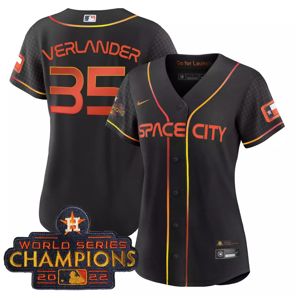 Verlander Space 35 Houston Astros Jersey Black City World Series Champions 2022 Men