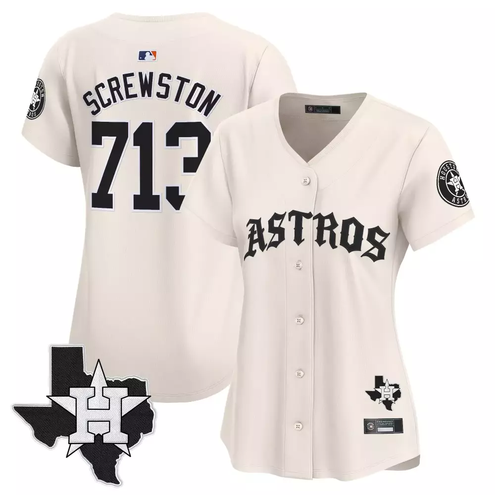 Screwston Houston Astros Jersey Cream City Connect Star Texas Team Men Navy Black