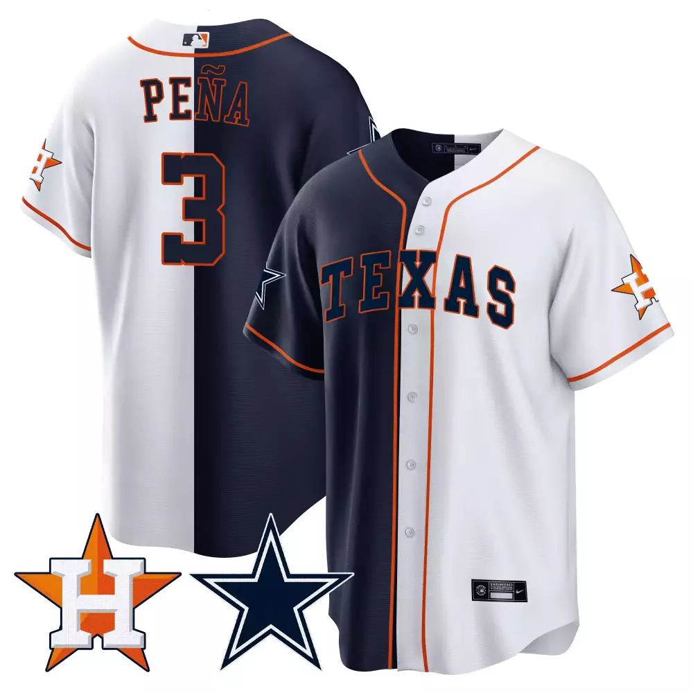 Jeremy Pena 3 Houston Astros Jersey Navy Blue City Connect 2023 Men Split Design