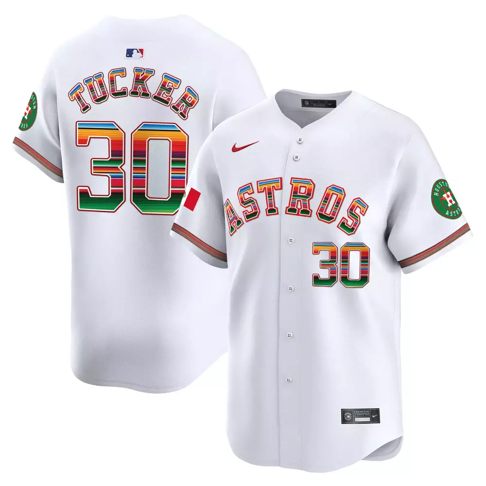 Kyle Tucker 30 Astros Jersey White City Connect Houston Men Split Design Green Orange