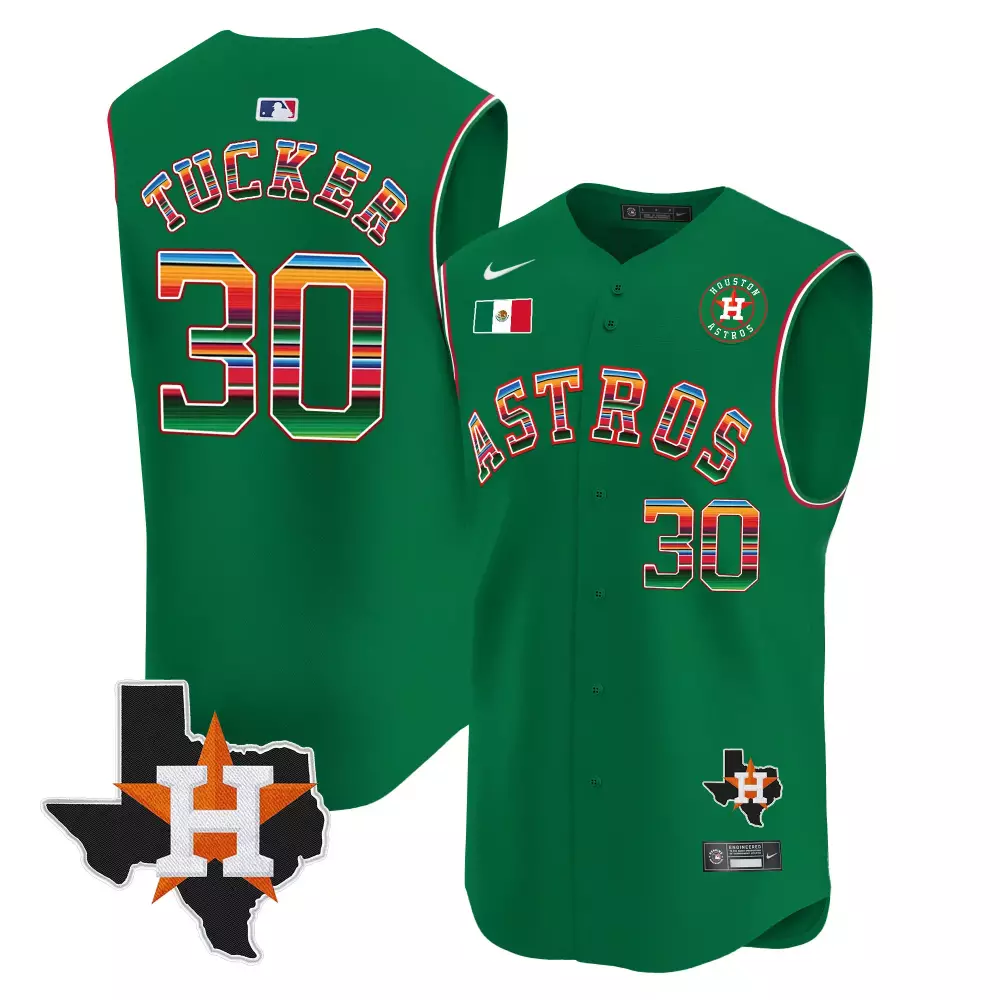 Prince Sleeveless 30 Astros Jersey Green Cinco De Mayo Mexican Flag Texas 2023 Men