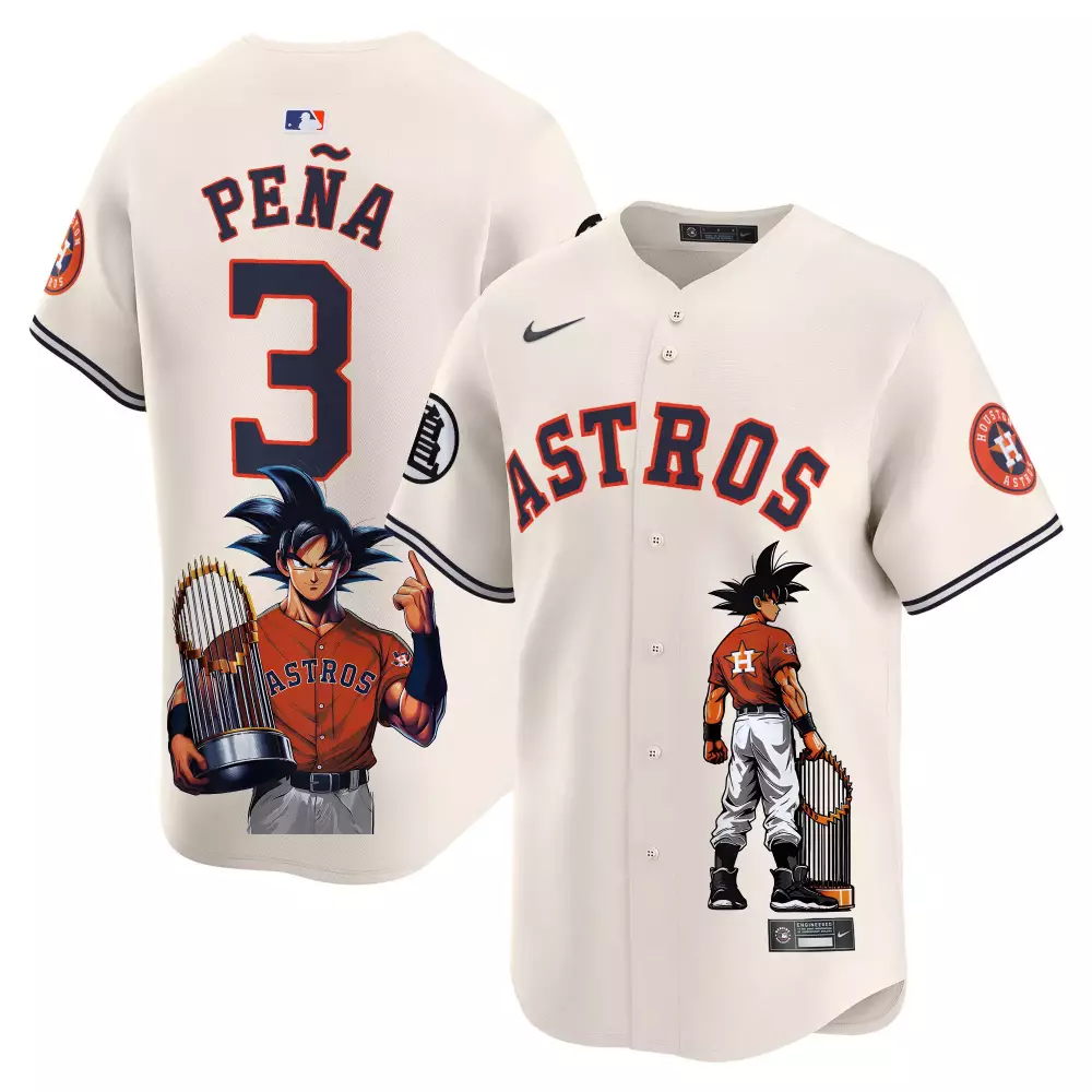 Peña 3 Astros Jersey Cream Dragon Ball Z Men Navy Orange White All Stitched Vapor