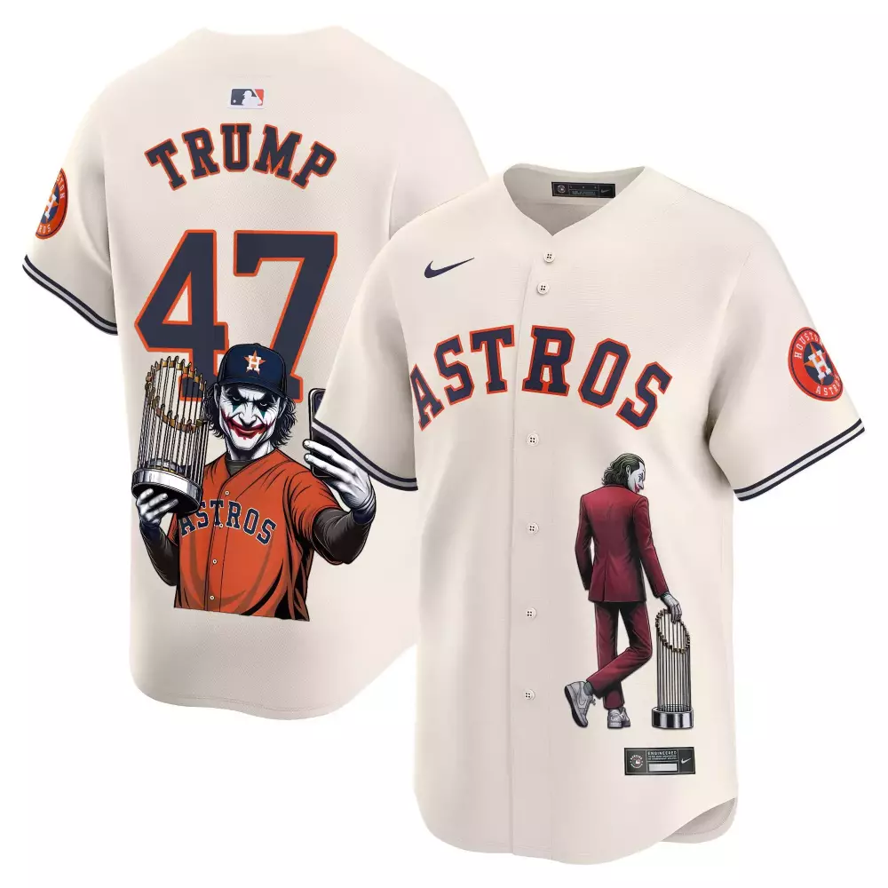 Donald Trump 47 Astros Jersey Cream Houston Men Custom Design Navy Orange Vapor Premier