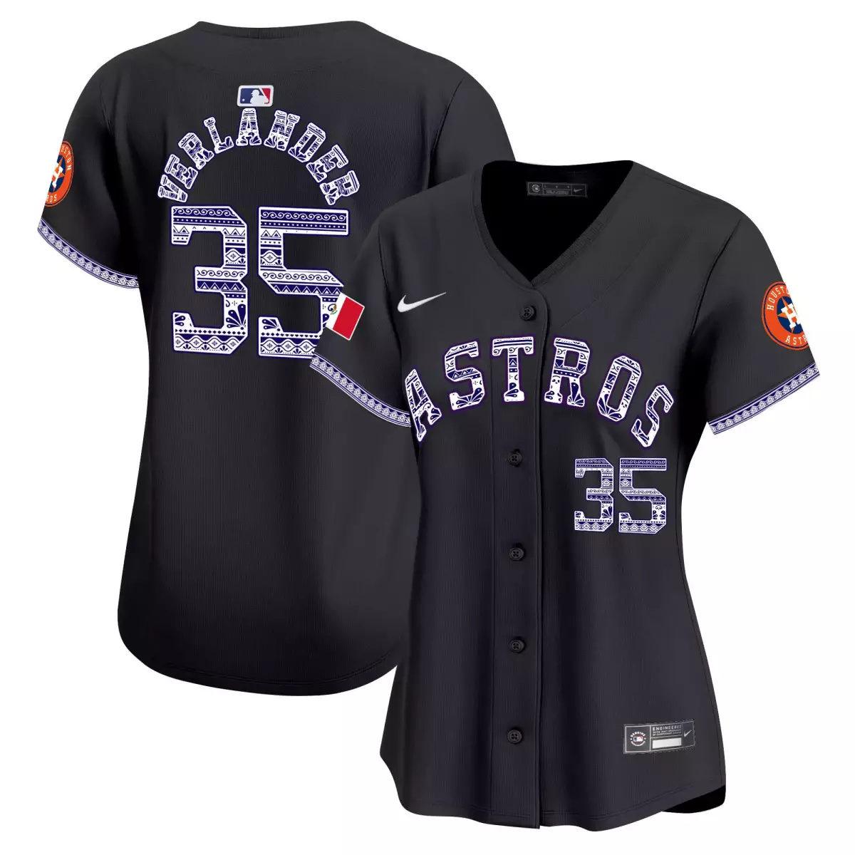 Diaz 35 Astros Jersey Black City Connect Men Custom Design White Purple Vapor Premier