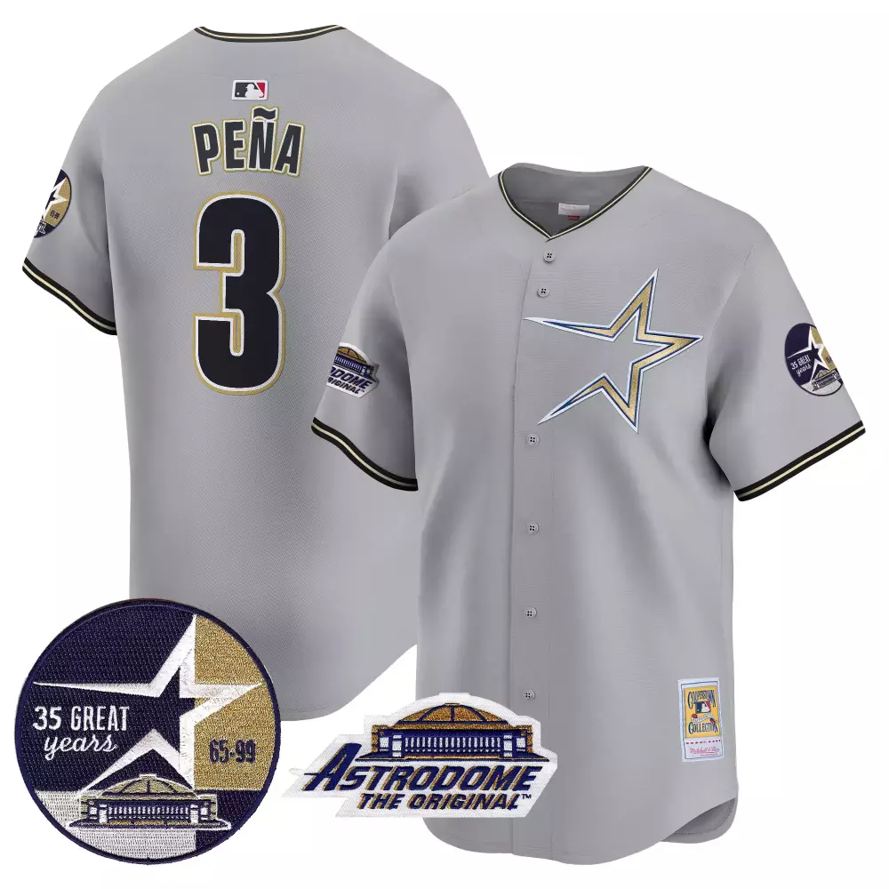 Jeremy Pena 3 Astros Jersey Gray Astrodome Original Men Navy Gold White Blue All