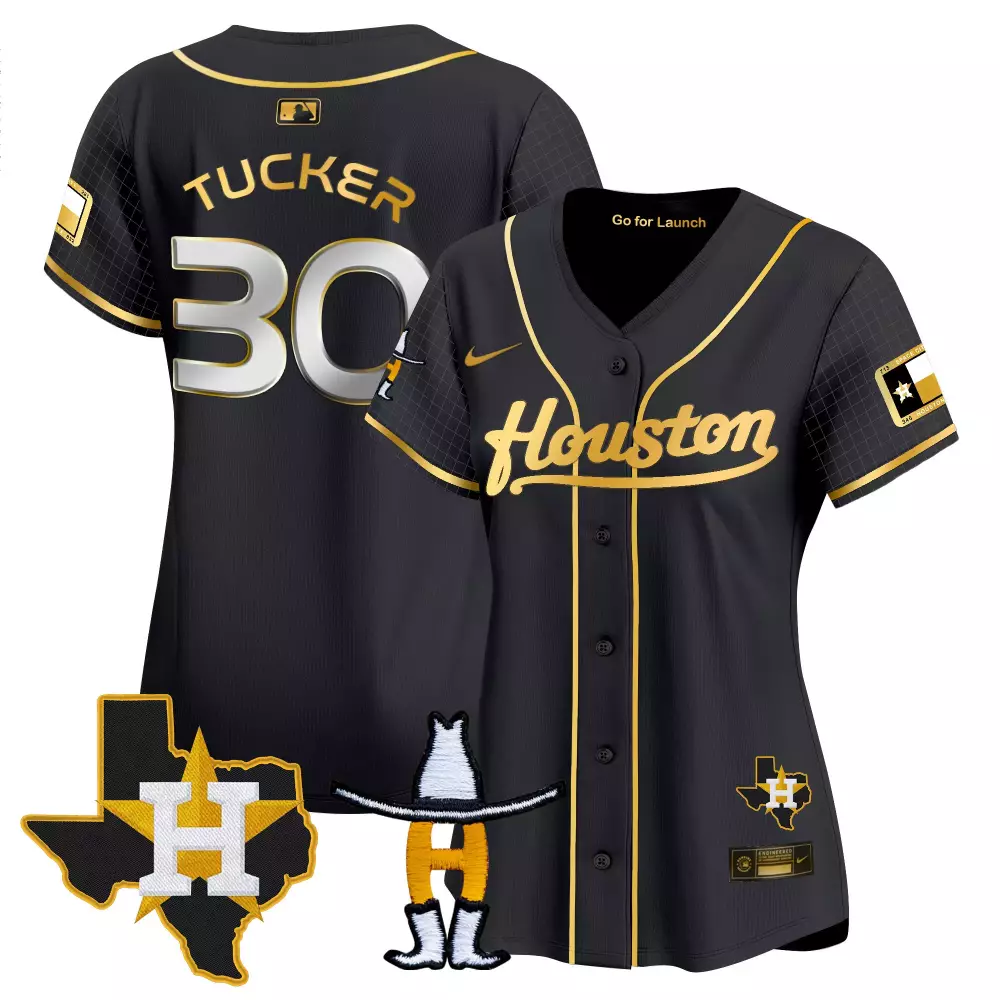 Kyle Tucker 30 Houston Astros Jersey Black City Connect Texas Star Men Gold All Stitched