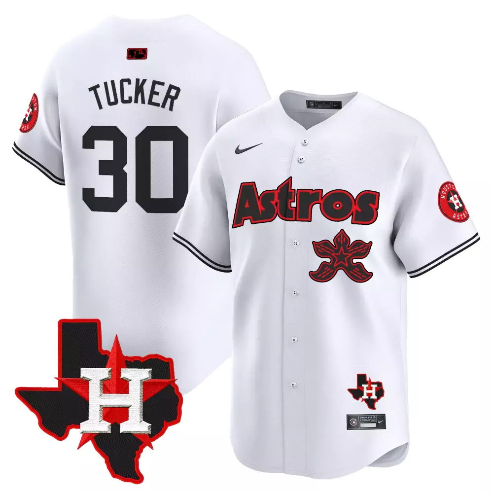 Kyle Tucker 30 Astros Jersey White City Connect Houston Texas Star Men Black Red