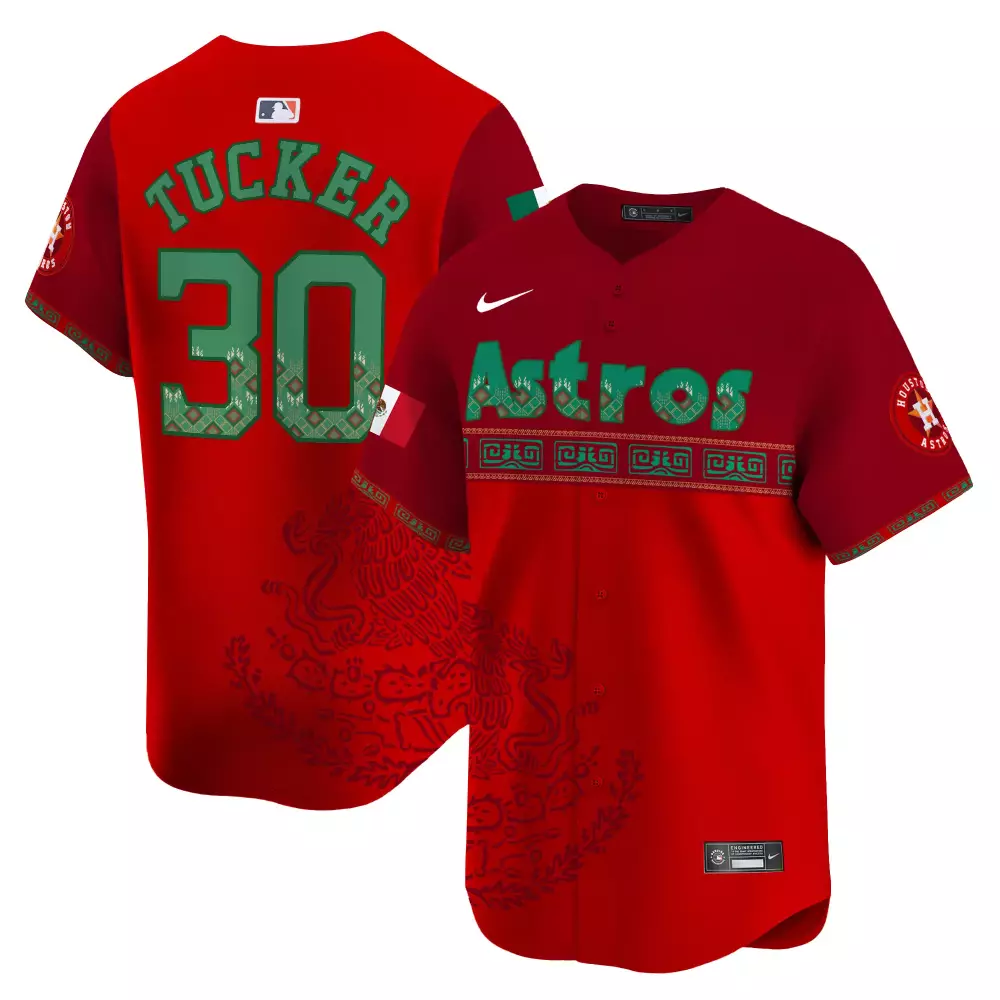 Peach Colorway 30 Astros Jersey Red Día De Muertos Mexico Flag Men Custom Design