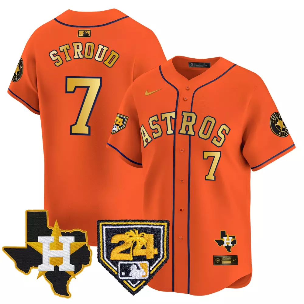 Stroud Training 7 Astros Jersey Orange Texas 24 Palm Tree Men Yellow Navy Blue All