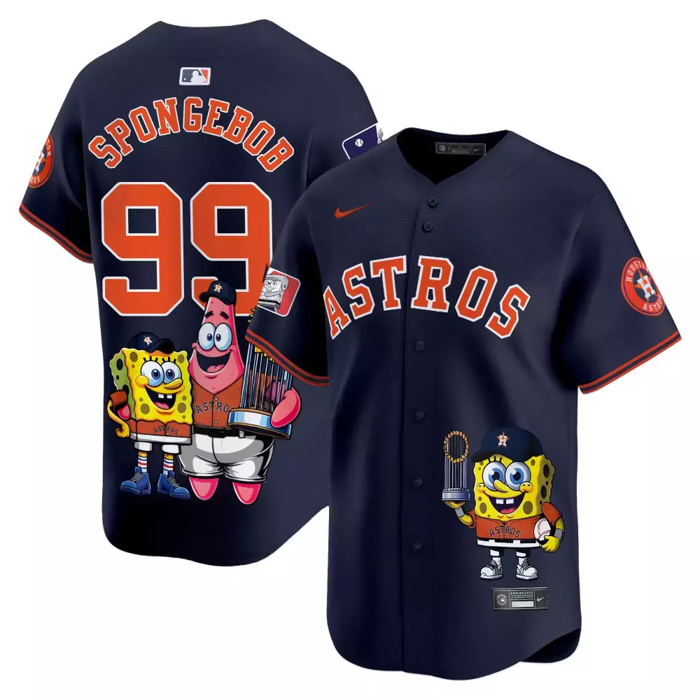 Spongebob 99 Astros Jersey Navy Squarepants 2022 Men Orange White Alternate Unisex