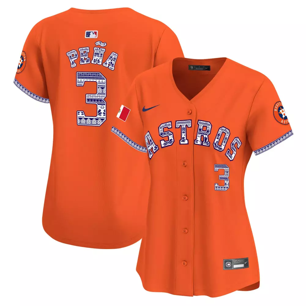 Jeremy Pena 3 Astros Jersey Orange City Connect Women Custom Design White Blue Stitched