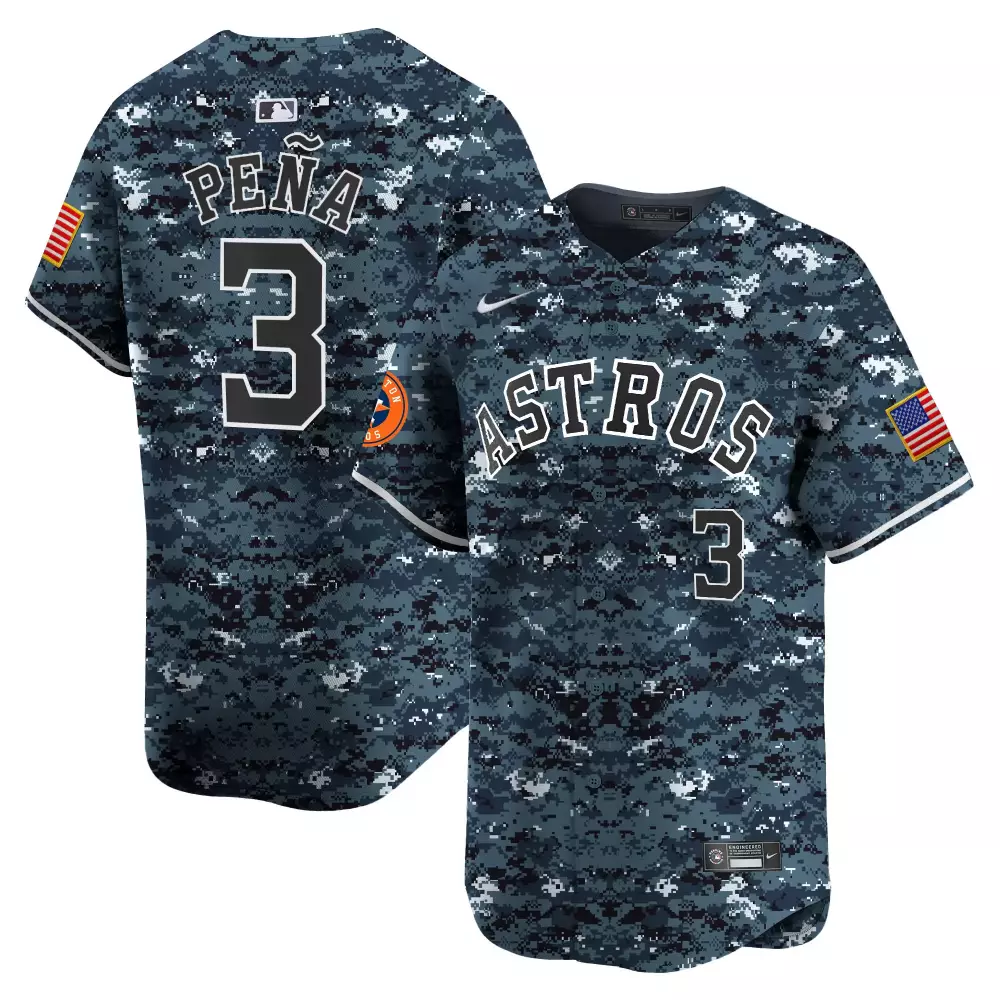 Jeremy Pena 3 Astros Jersey Blue Us Flag Men Custom Design White Black Alternate