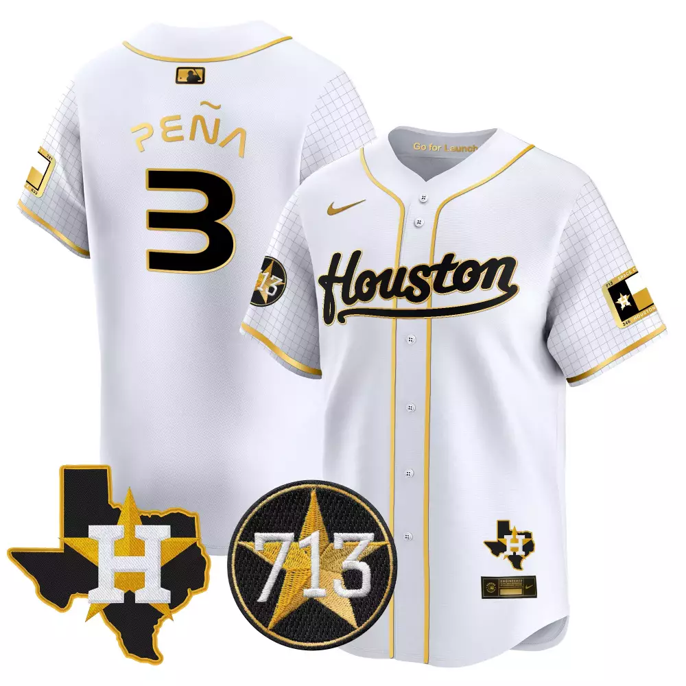 Jeremy Pena 3 Houston Astros Jersey White City Connect Texas Stars 713 Star Men Split Design