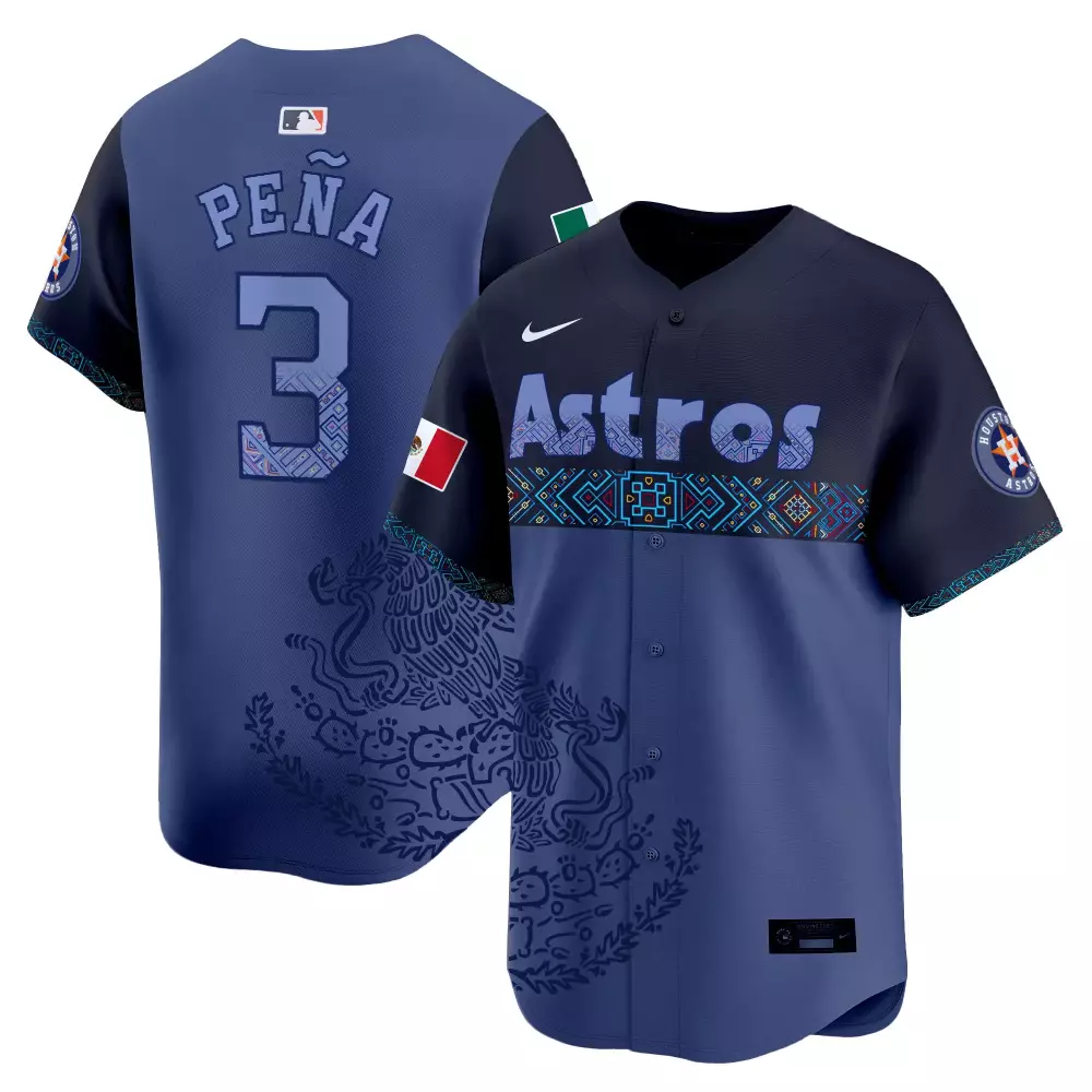 Jeremy Pena 3 Astros Jersey Blue City Connect Houston Men Split Custom Design Navy