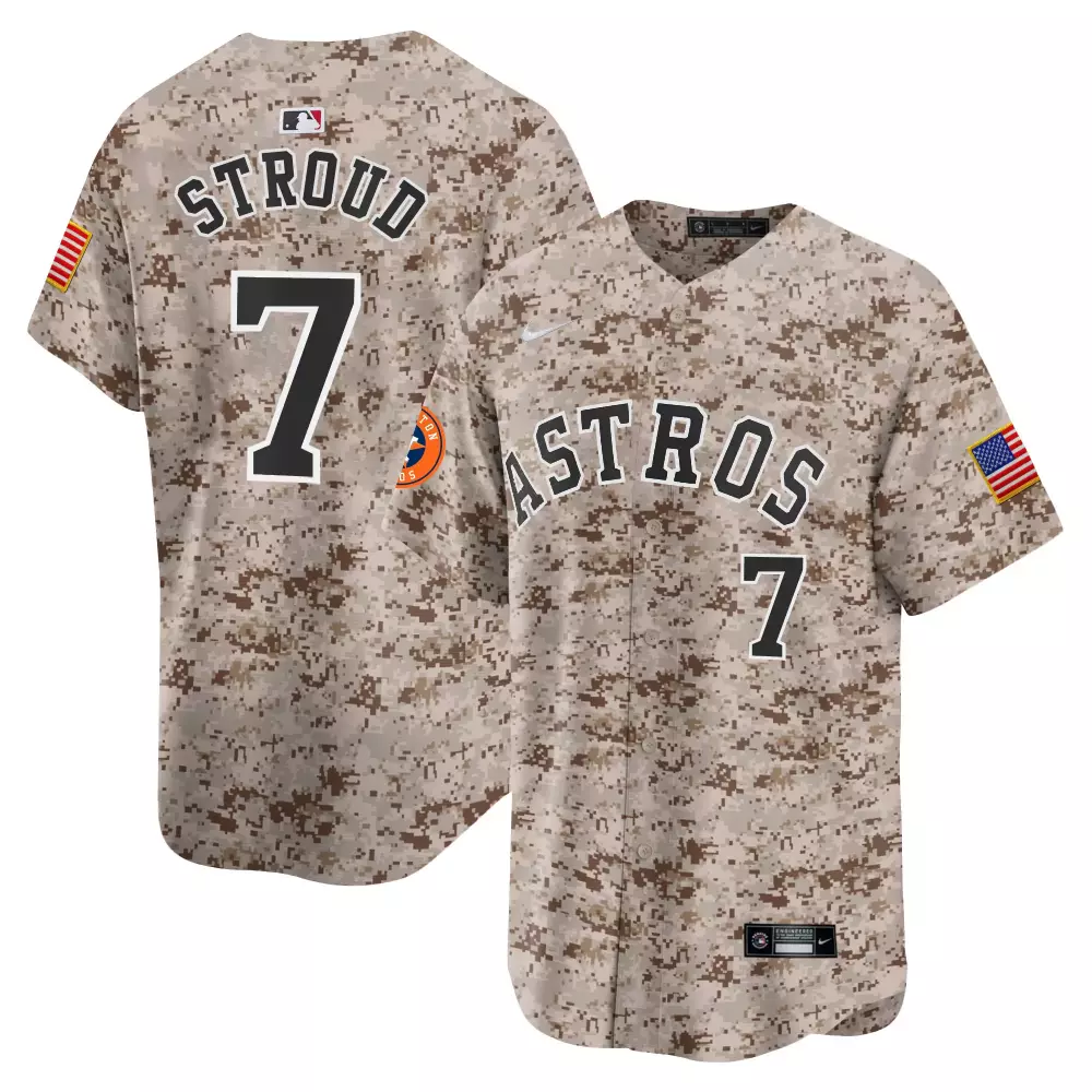 Wildcats Desert 7 Astros Jersey Tan American Flag Men Digital Camouflage Brown Black