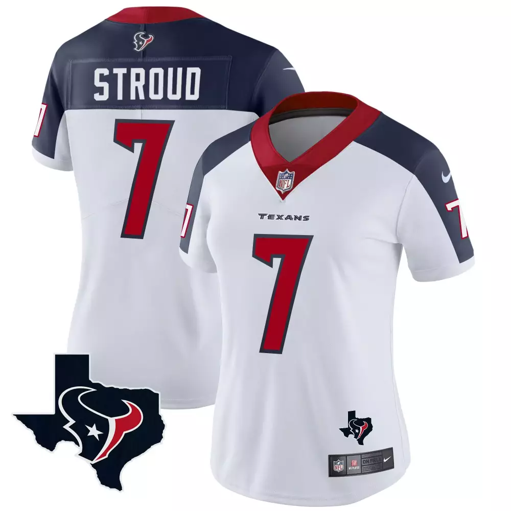 C.j. Stroud 7 Texans Jersey White Women Standard Navy Blue Red Vapor Limited All